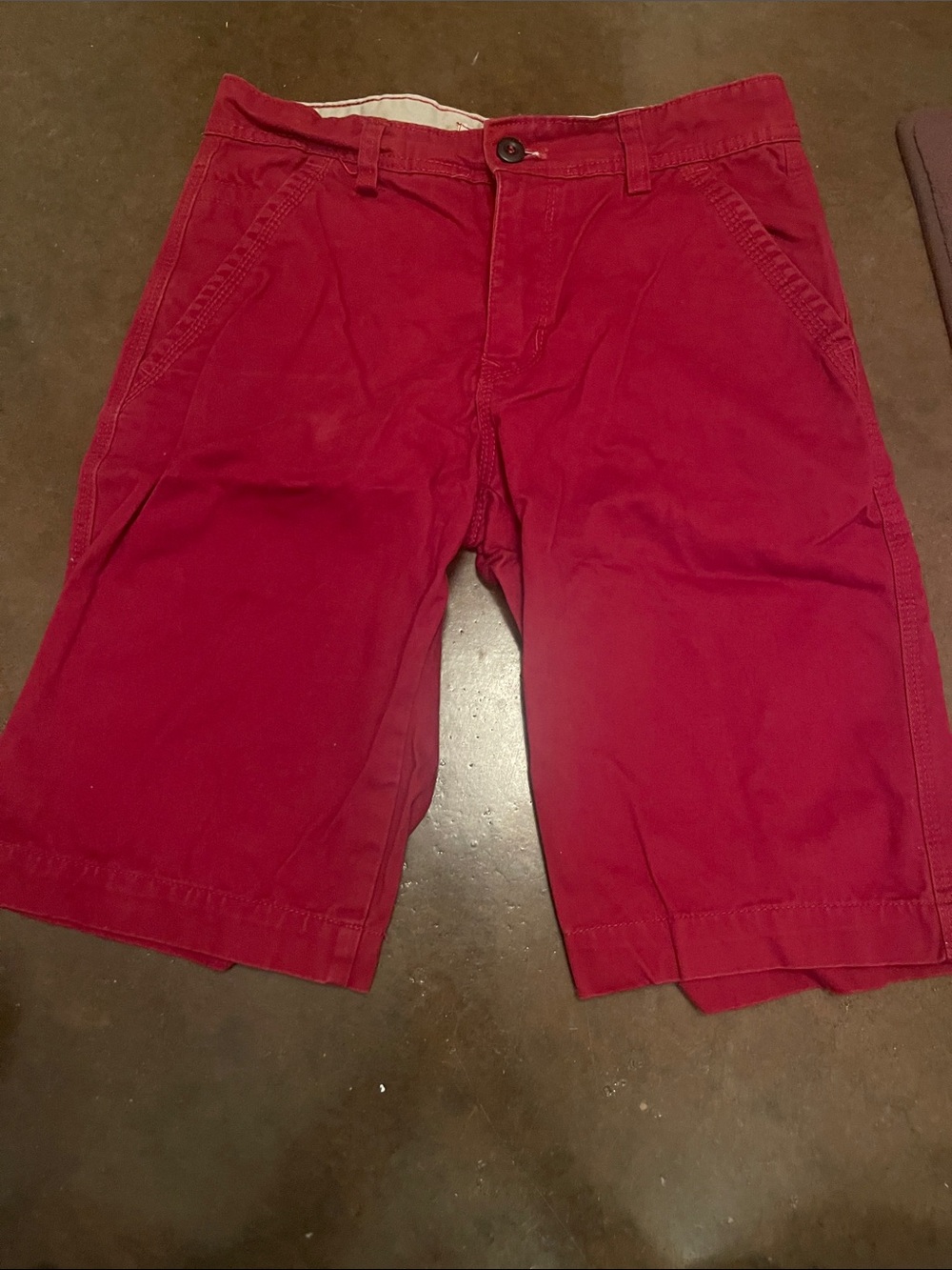 Hollister Men's Bold Red Flat-Front Chino Shorts